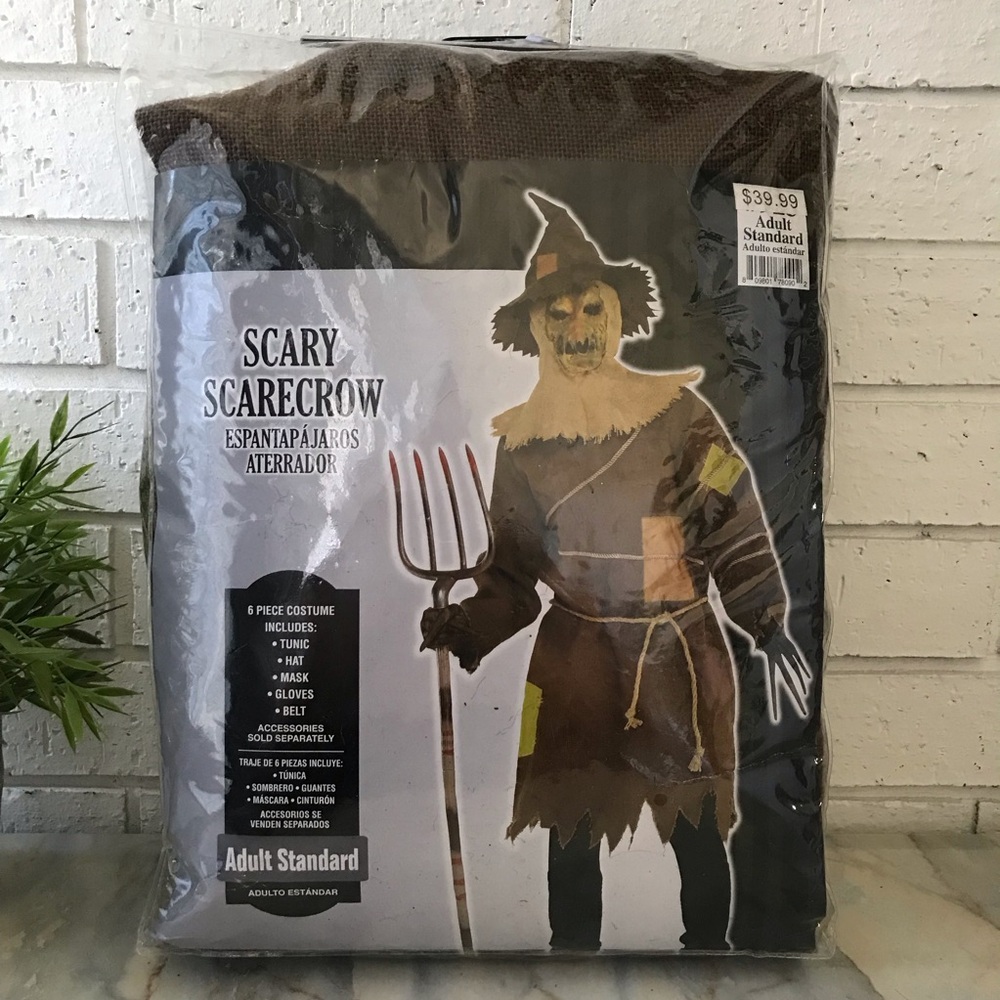 Scary Scarecrow Costume Mens Size Standard Brown and Black